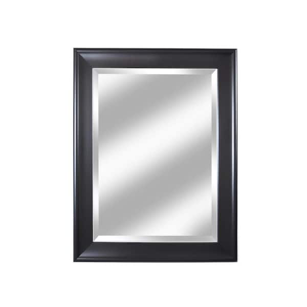 Alpine Art & Mirror Medium Rectangle Black Matte Beveled Glass Contemporary Mirror (27 in. H x 21 in. W)