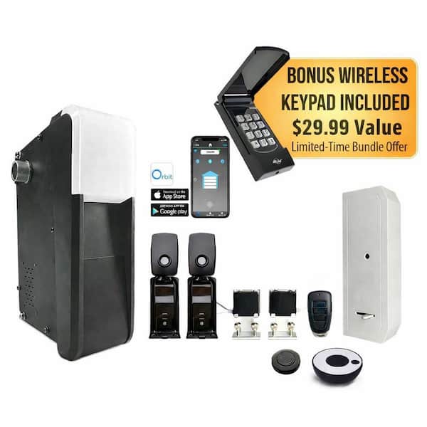 Side Wall Mount Quiet Garage Door Opener with WiFi and LED Light for Sectional Doors up to 12 ft. High