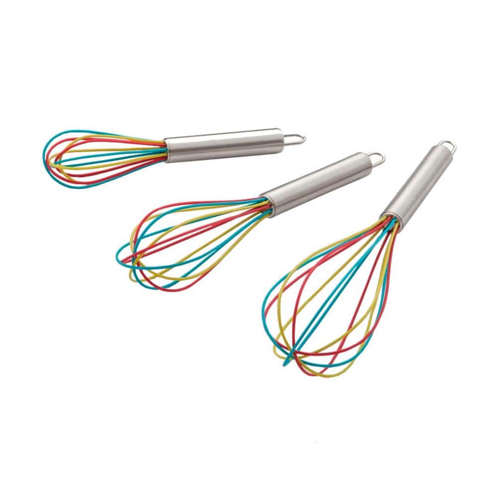 ExcelSteel Stainless Steel TriColor Mixing Whisks (Set of 3)734 The