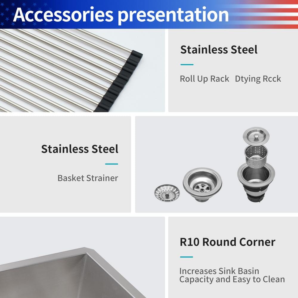 30'' Stainless Steel Undermount Double Bowl Kitchen Sink