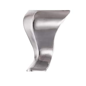 4 in. (102 mm) Brushed Aluminum Curved Furniture Leg
