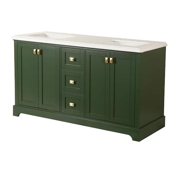 Stufurhome Brittany 60 Dark Blue Freestanding Bathroom Vanity