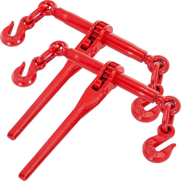 Chain Binder 5 /16 in. x 3/8 in. 2.5 8 ft. Chain Ratchet Load Binder 6600 lbs. Capacity Ratchet Leverbinder W/ G70 Hooks