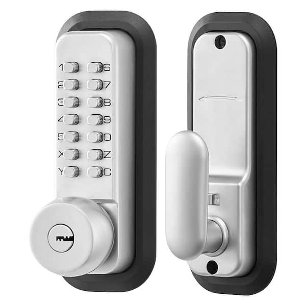 Mechanical Keyless Entry Door Lock, 4-7 Digits Code, 2.0 Code Upgrade, for Garden Gates, Indoor or Outdoor, Silver