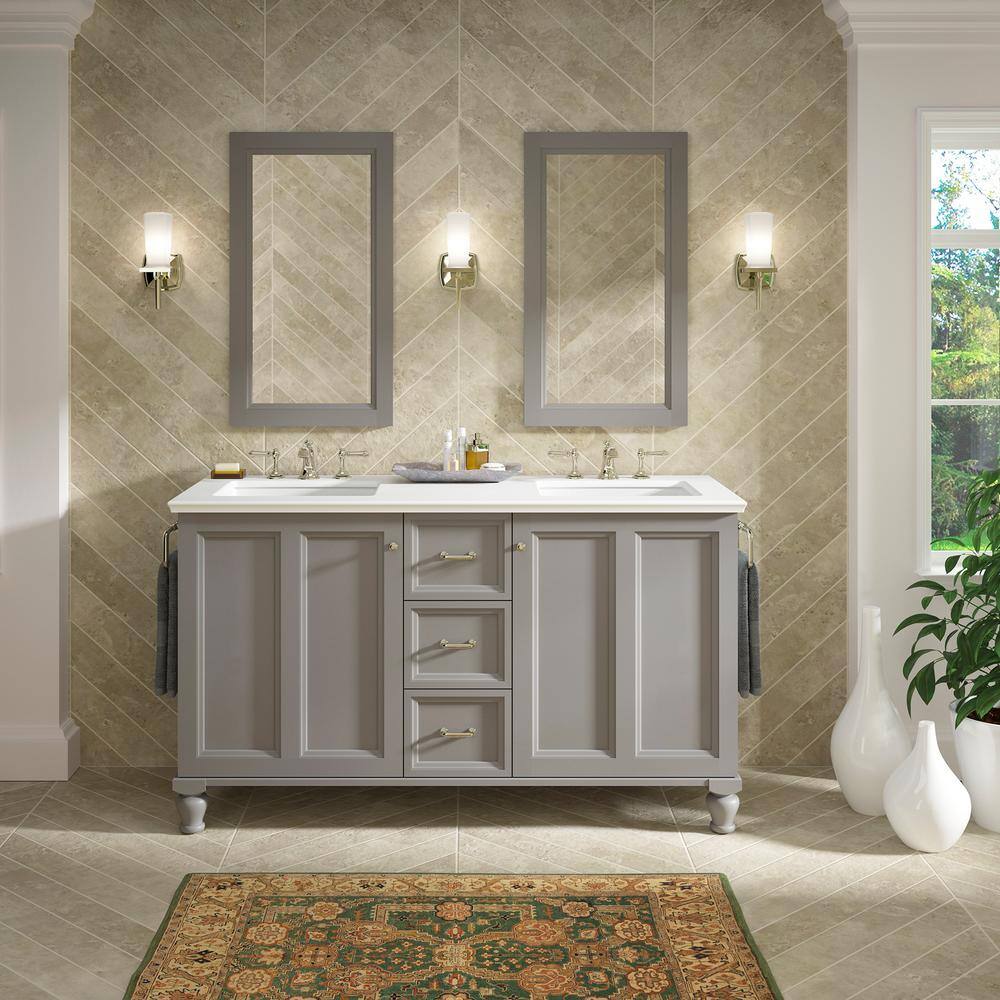 KOHLER Damask 60.0 in. W x 21.9 in. D x 34.5 in. H Bathroom Vanity Cabinet without Top in Mohair Grey -  99524-LG-1WT