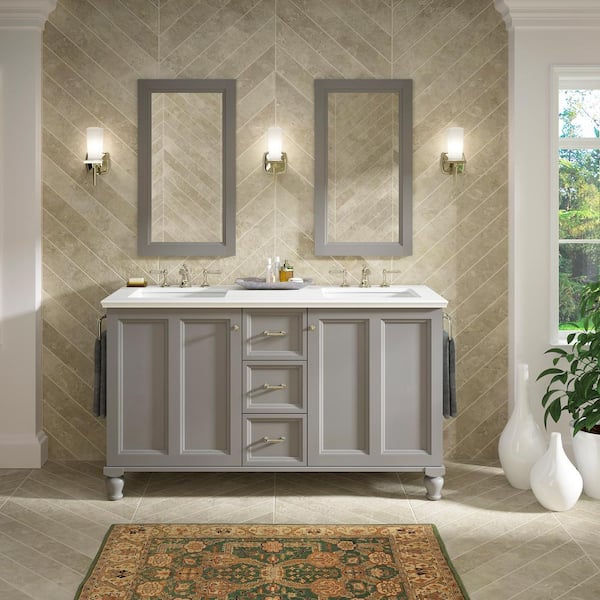 KOHLER Damask 60.0 in. W x 21.9 in. D x 34.5 in. H Bathroom Vanity Cabinet without Top in Mohair Grey