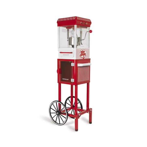 Nostalgia NKPCRT25RD Red Vintage 2.5 oz. Popcorn Machine Cart 45 in. Tall  NKPCRT25RD - The Home Depot