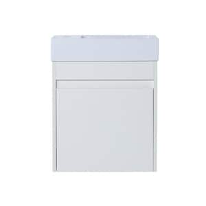 18.1 in. L x 10.2 in. W x 22.8 in. H Bath Vanity in White with Resin Sink and Soft-Close Cabinet Door