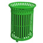 34 Gal. Light Green Steel Outdoor Trash Can with Steel Lid and Plastic Liner