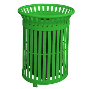 34 Gal. Light Green Steel Outdoor Trash Can with Steel Lid and Plastic Liner