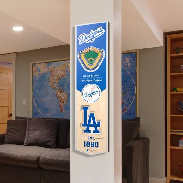 YouTheFan MLB Los Angeles Dodgers Wooden 8 in. x 32 in. 3D Stadium