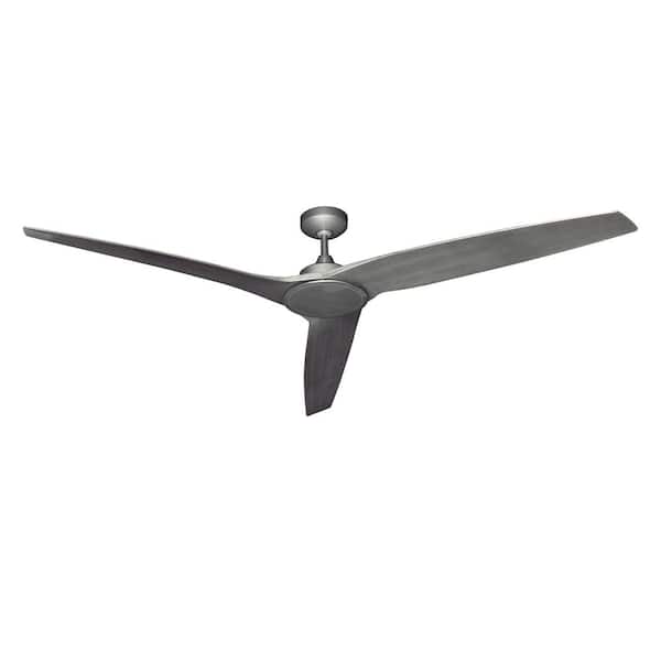 TroposAir Evolution 72 in. Indoor/Outdoor Brushed Nickel Ceiling Fan with Remote Control