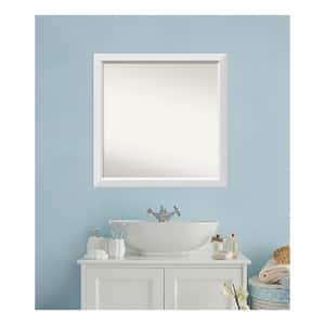 Blanco White 32.25 in. x 32.25 in. Custom Non-Beveled Wood Framed Bathroom Vanity Wall Mirror