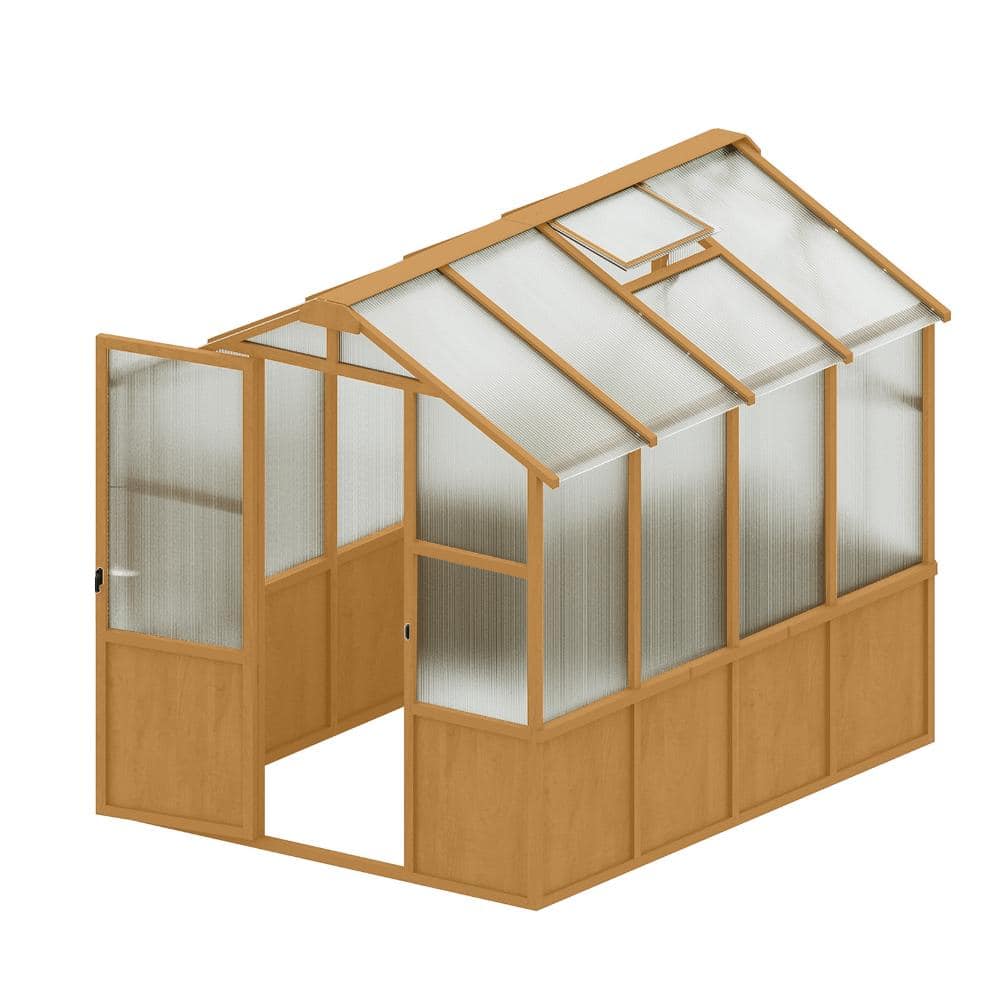 JPJPUU 71 in. W x 64.5 in. D x 82.7 in. H Wood Walk-in Greenhouse