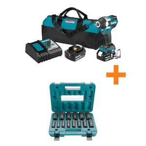18V LXT Brushless Cordless 1/2 in. Impact Wrench Kit w/Friction Ring Anvil 5.0Ah w/1/2 in. Impact Socket Set