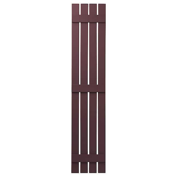 Ply Gem 16 in. x 71 in. Polypropylene 4 Board Open Board and Batten Shutters Pair in Terra Vineyard Red