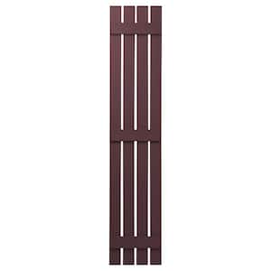 16 in. x 81 in. Polypropylene 4 Board Open Board and Batten Shutters Pair in Vineyard Red