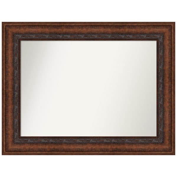 Amanti Art Decorative Bronze 47.5 in. W x 36.5 in. H Non-Beveled Bathroom Wall Mirror in Bronze