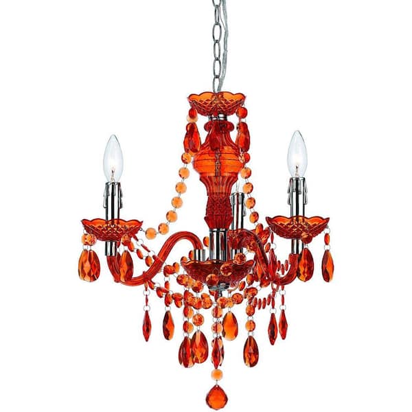 AF Lighting Fulton 3-Light Orange Mini Chandelier