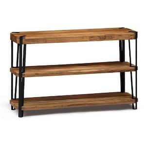 Ryegate 48 in. Brown/Black Standard Rectangle Wood Console Table with Storage