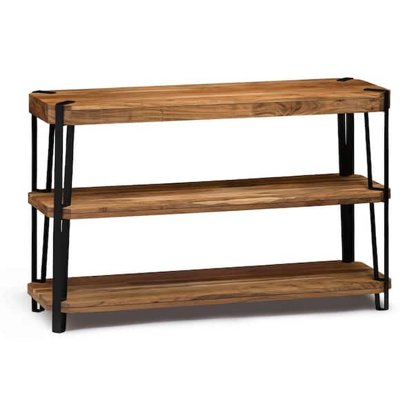 Alaterre Furniture Ryegate 48 in. Brown/Black Standard Rectangle Wood Console Table with Storage
