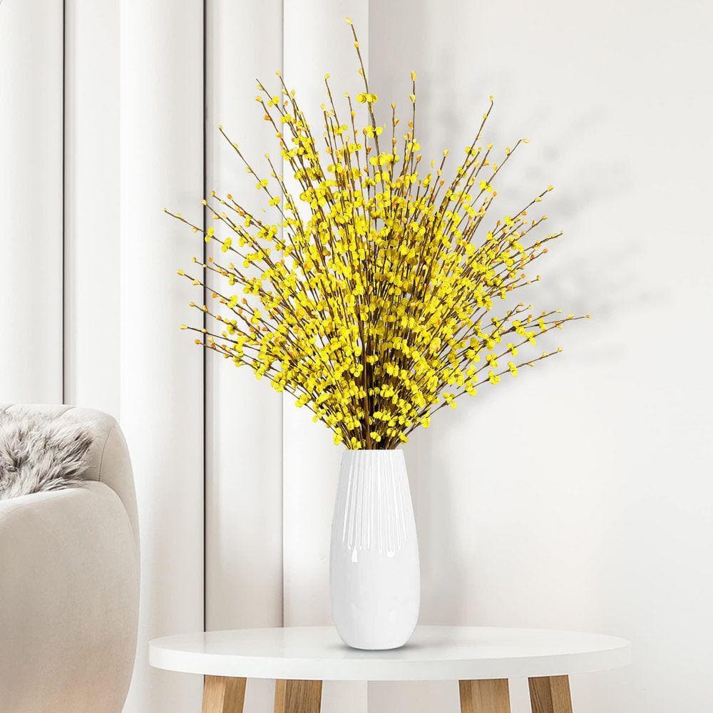 10-Piece 29.5 in. Yellow Artificial Jasmine Flowers, Faux Flower