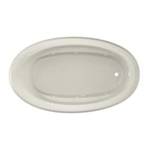 Signature 71 in. x 41 in. Oval Whirlpool Bathtub with Right Drain in Oyster with Heater