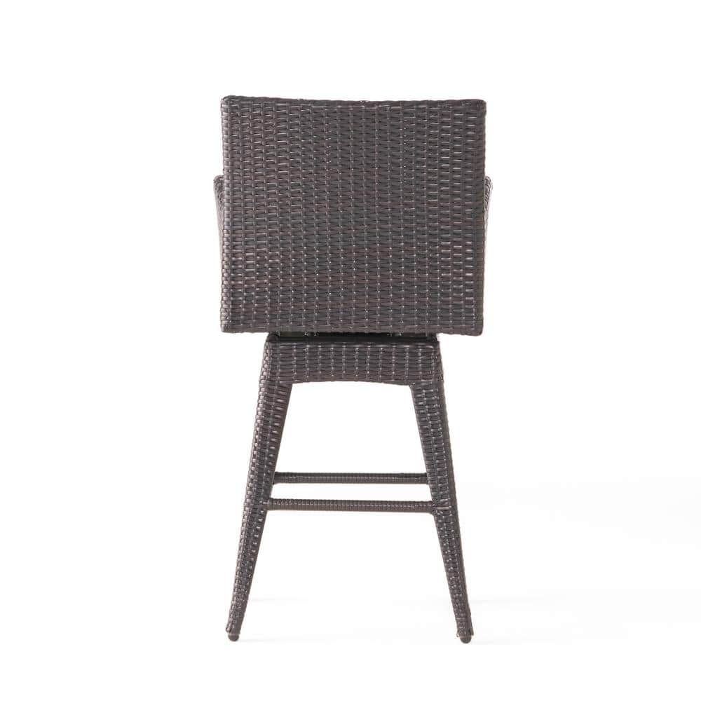Braxton Multi Brown Wicker Swivel Bar Height Armchair