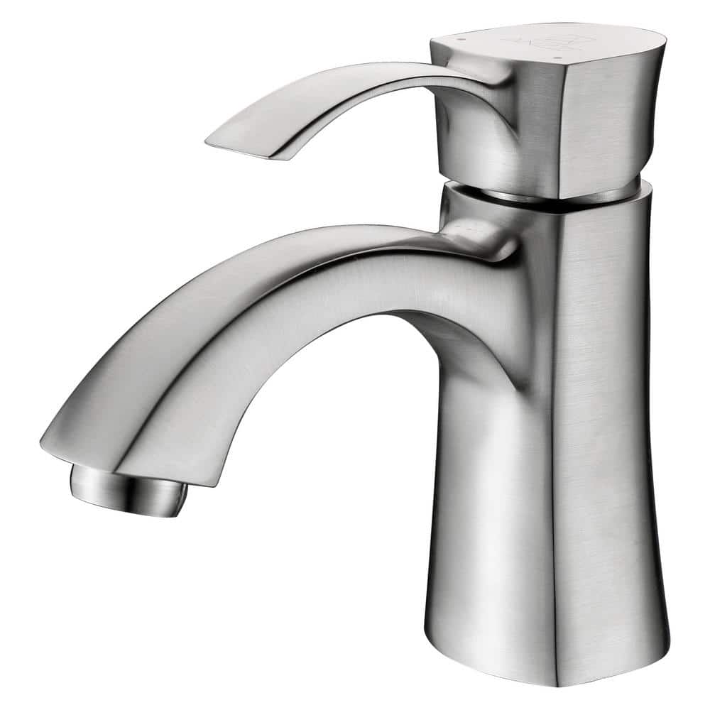 Brushed Nickel Single-Handle Bathroom Faucet with Drain Assembly