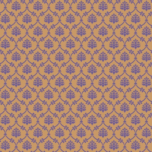 The Wallpaper Company 8 in. x 10 in. Violet Linked Medallions Wallpaper Sample