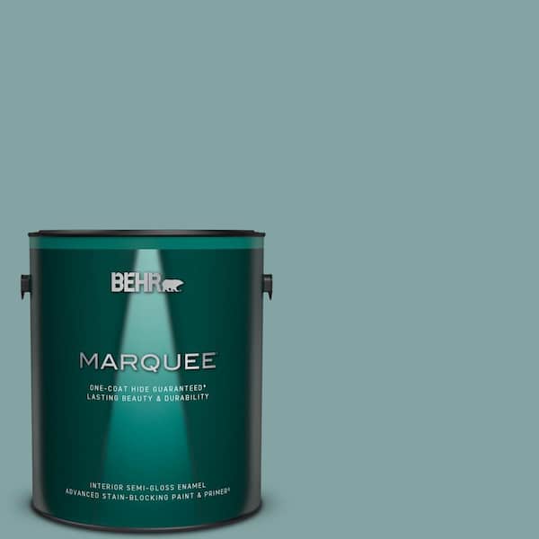 BEHR MARQUEE 1 gal. #MQ6-07 Schooner One-Coat Hide Semi-Gloss Enamel Interior Paint & Primer
