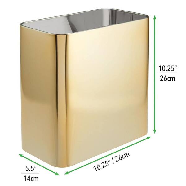 FAWEY TRED INC Soft Brass Rectangular Small Metal Trash