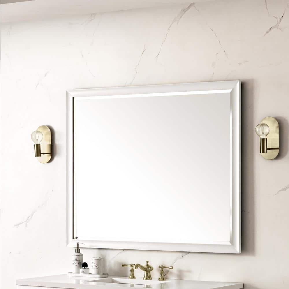 Glenbrook 48.0 in. W x 40.0 in. H Rectangular Framed Wall Mount Bathroom Vanity Mirror in Bright White price history on PriceWatchPro