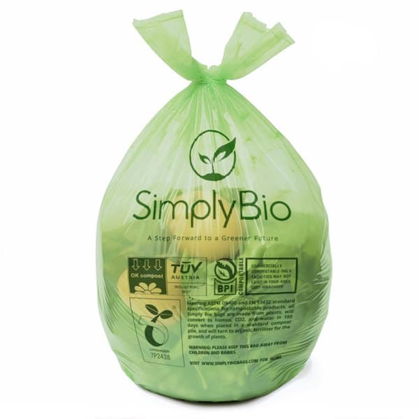 1.6 Gallon, 6 Liter, Compostable Bags with Handles