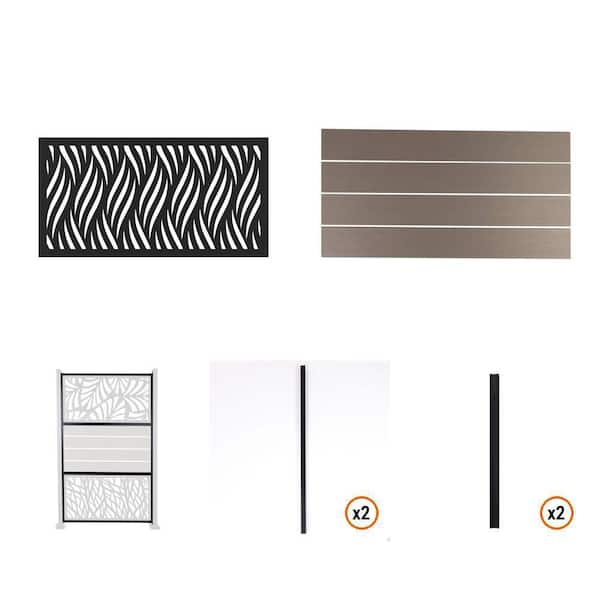 Wicker Privacy Screen Kit, Gray, 5/8 in. Frame, 2 in. Post, 30 in. Extension
