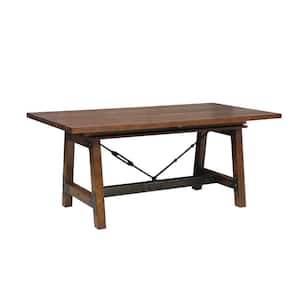 40 in.Brown Wood 4 Legs Dining Table (Seat of 6)