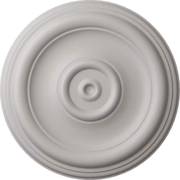 Ekena Millwork 12 in. x 1 in. Traditional Urethane Ceiling Medallion (Fits Canopies upto 2-3/4 in.), Ultra Pure White