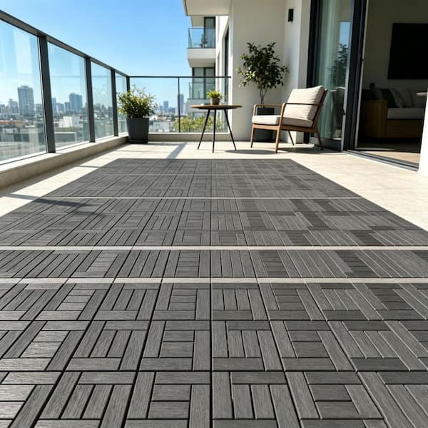 1 ft. x 1 ft. Plastic ZZ style interlocking deck tiles DIY modular