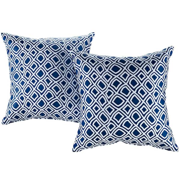 MODWAY Patio Square Outdoor Throw Pillow Set in Balance (2-Piece)