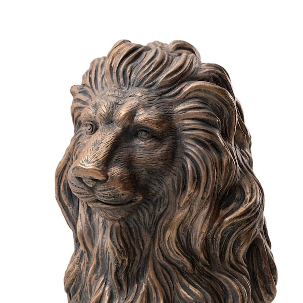 激安！特価品 H in. 27.75 Glitzhome Oversized Lion Sitting Bronze MGO コミック・アニメ