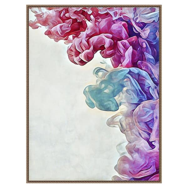 Amanti Art Cotton Candy Clouded Water by Ashley Aldridge 1 Piece Floater Frame Canvas Giclee Abstract Art Print 42 in. x 32 in. W