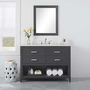Staghorn 49 in. W x 19 in. D x 36 in. H Single Sink  Bath Vanity in Shale Gray with Silver Ash Solid Surface Top