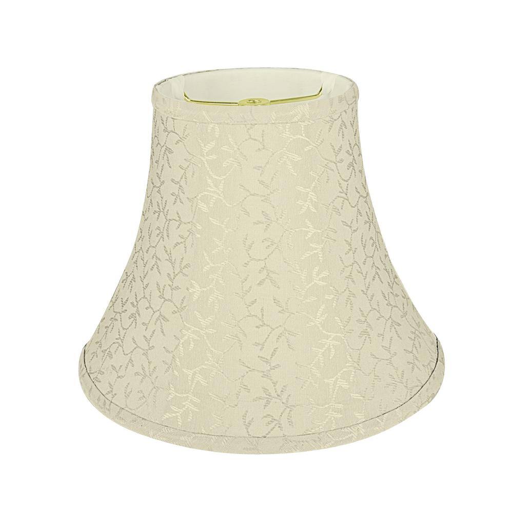 Beige Vine Leaf Fabric Bell Lamp Shade, 12" Wide