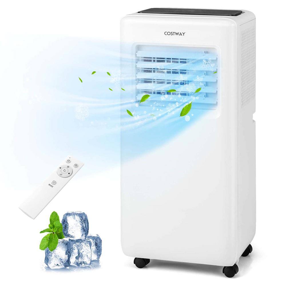Costway 6500 (DOE) BTU Portable Air Conditioner Cools 350 sq.ft with Dehumidifier in White