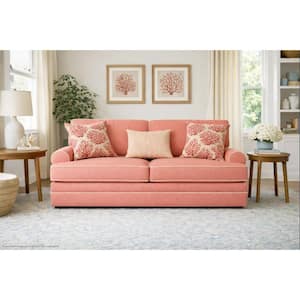 Daybreak Coral 90'' Round Arm 2 Cushion Sleeper Sofa With Removable Cushions
