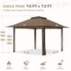 EAGLE PEAK 13 ft. x 13 ft. Pop-Up Gazebo Tent Instant with Mosquito Netting  in Beige/Brown E169MN-BGE-AZ - The Home Depot