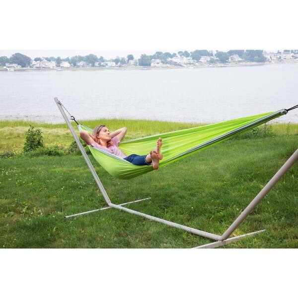 Makena 9.83 ft. Tree Swing Portable Double Hammock in Colibri Lime