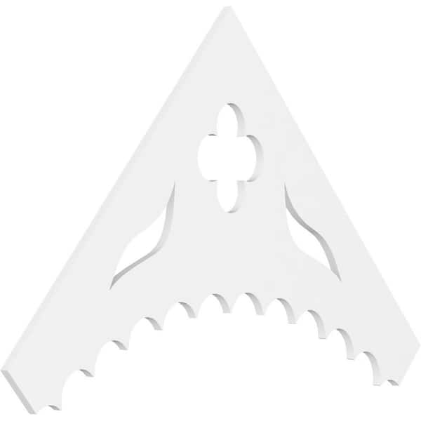 Pitch Wellington 1 in. x 60 in. x 37.5 in. (14/12) Architectural Grade PVC Gable Pediment Moulding