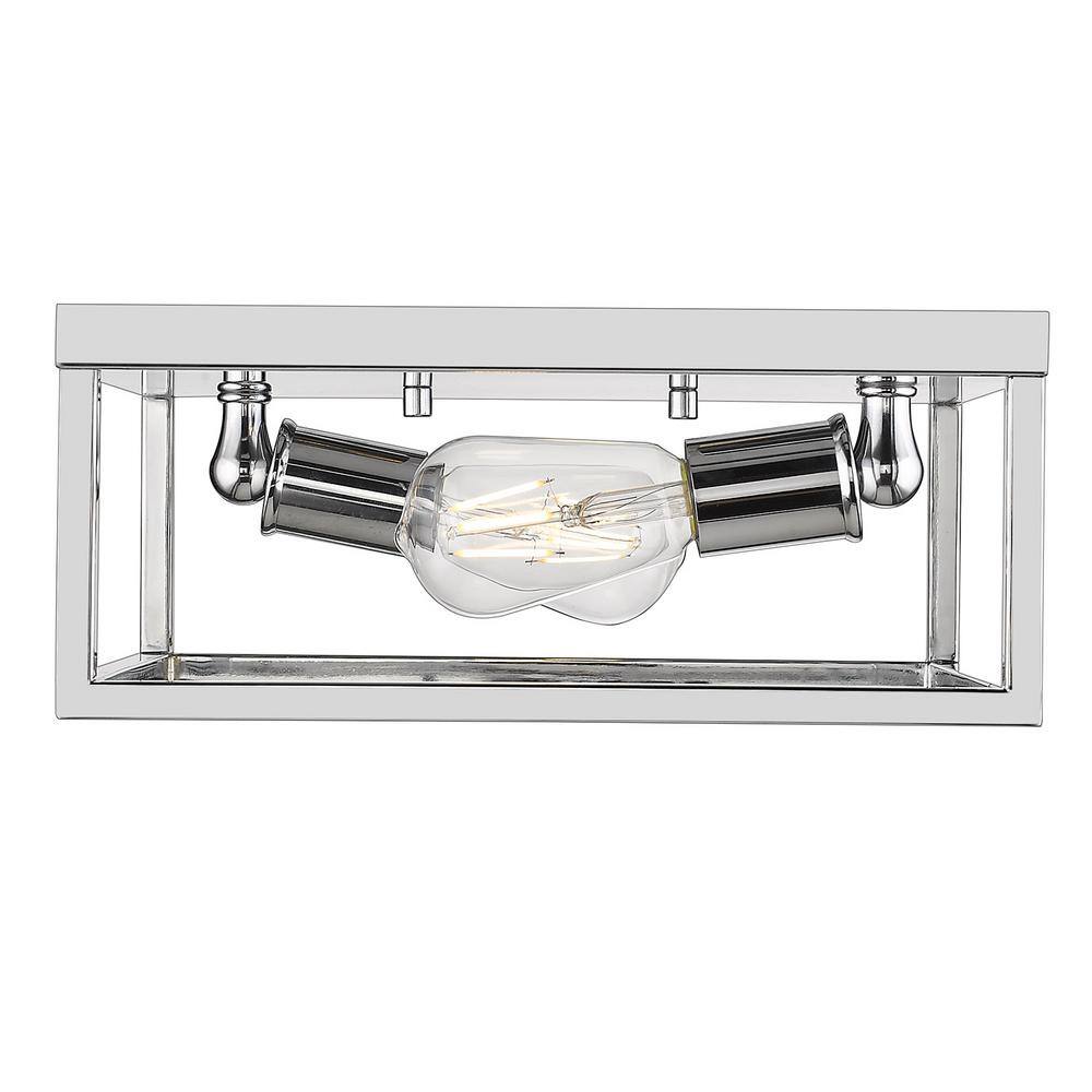 Wesson Transitional 12" Chrome and Glass LED Flush Mount