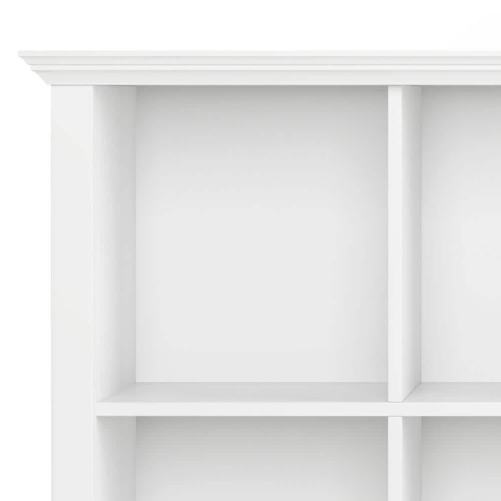 White Solid Wood 8-Cube Storage Sofa Table